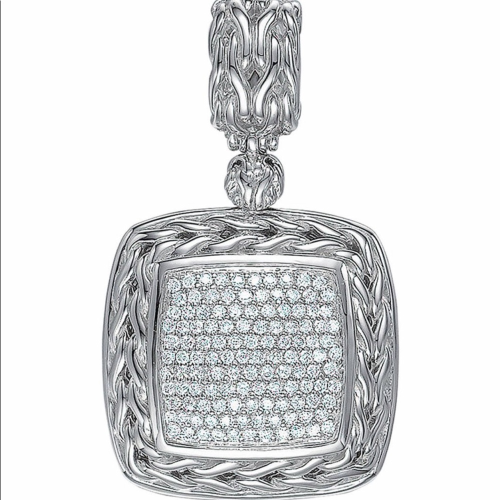 John Hardy Large diamond pendant and chain
